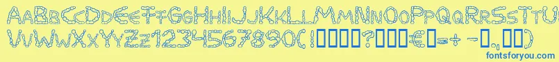 MilkdropsCold Font – Blue Fonts on Yellow Background