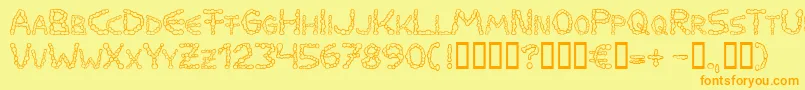 MilkdropsCold Font – Orange Fonts on Yellow Background