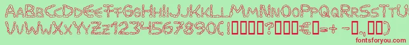 MilkdropsCold Font – Red Fonts on Green Background