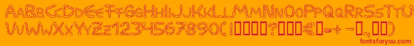 MilkdropsCold Font – Red Fonts on Orange Background