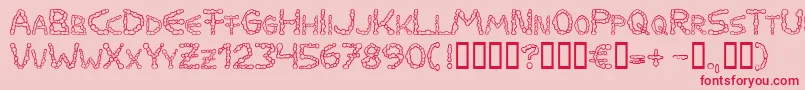 MilkdropsCold Font – Red Fonts on Pink Background