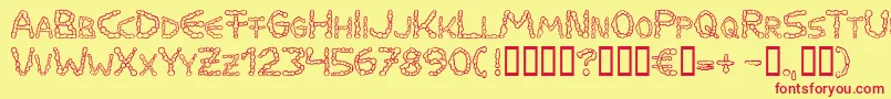 MilkdropsCold Font – Red Fonts on Yellow Background