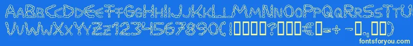 MilkdropsCold Font – Yellow Fonts on Blue Background