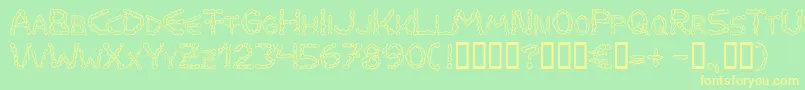 MilkdropsCold Font – Yellow Fonts on Green Background