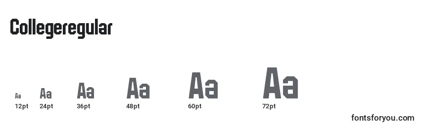 Collegeregular Font Sizes