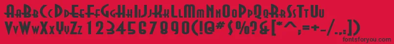 フォントAsiaExtendedBold – 赤い背景に黒い文字