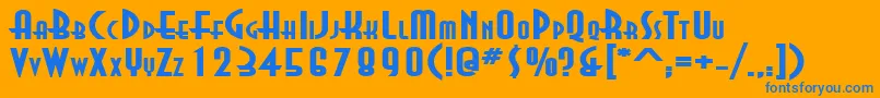 AsiaExtendedBold Font – Blue Fonts on Orange Background