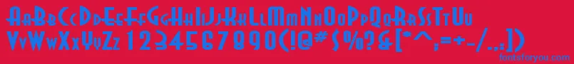 フォントAsiaExtendedBold – 赤い背景に青い文字