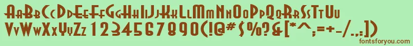AsiaExtendedBold-fontti – ruskeat fontit vihreällä taustalla