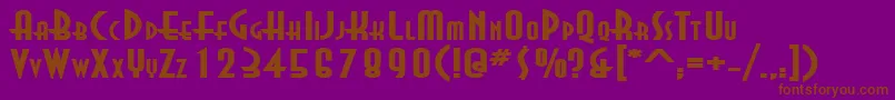 フォントAsiaExtendedBold – 紫色の背景に茶色のフォント