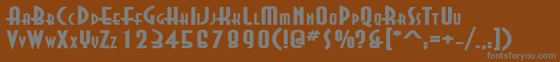 AsiaExtendedBold-fontti – harmaat kirjasimet ruskealla taustalla