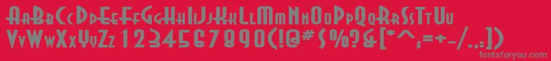 フォントAsiaExtendedBold – 赤い背景に灰色の文字