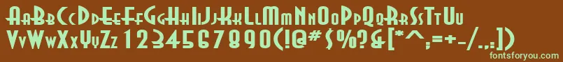 AsiaExtendedBold-fontti – vihreät fontit ruskealla taustalla