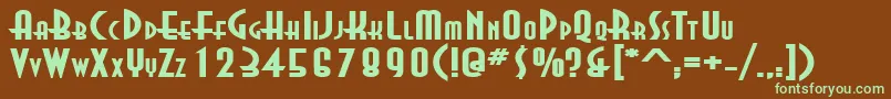 Шрифт AsiaExtendedBold – зелёные шрифты на коричневом фоне