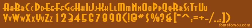 AsiaExtendedBold Font – Orange Fonts on Brown Background