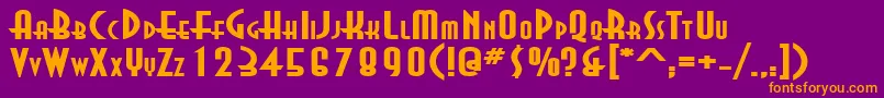 AsiaExtendedBold Font – Orange Fonts on Purple Background