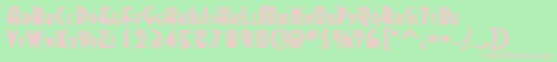 AsiaExtendedBold Font – Pink Fonts on Green Background