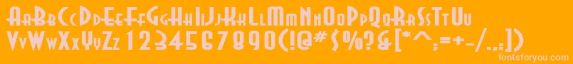 AsiaExtendedBold Font – Pink Fonts on Orange Background