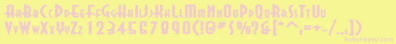 AsiaExtendedBold Font – Pink Fonts on Yellow Background