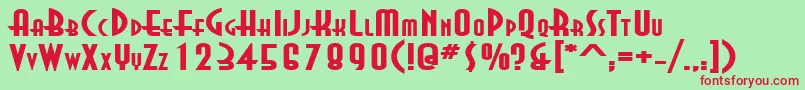 Шрифт AsiaExtendedBold – красные шрифты на зелёном фоне