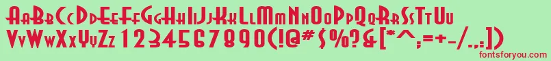 フォントAsiaExtendedBold – 赤い文字の緑の背景