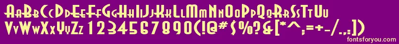 Шрифт AsiaExtendedBold – жёлтые шрифты на фиолетовом фоне