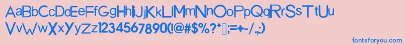 フォントSanDiegoFont – ピンクの背景に青い文字