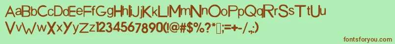 SanDiegoFont-fontti – ruskeat fontit vihreällä taustalla