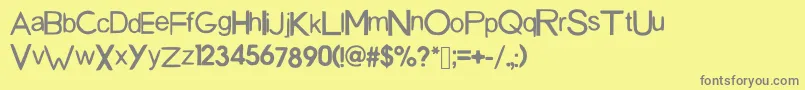 フォントSanDiegoFont – 黄色の背景に灰色の文字
