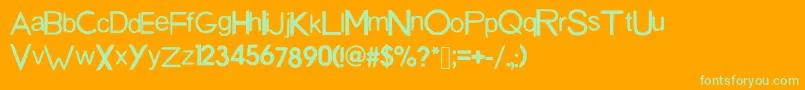 Шрифт SanDiegoFont – зелёные шрифты на оранжевом фоне