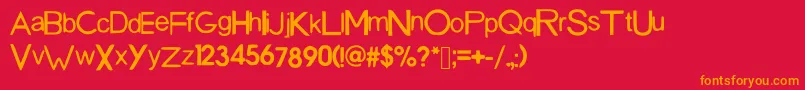 フォントSanDiegoFont – 赤い背景にオレンジの文字