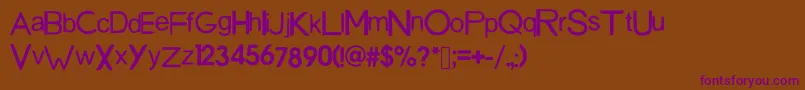 SanDiegoFont-fontti – violetit fontit ruskealla taustalla