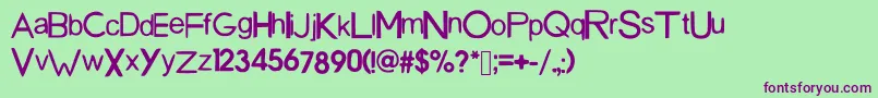 Шрифт SanDiegoFont – фиолетовые шрифты на зелёном фоне