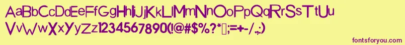 SanDiegoFont-fontti – violetit fontit keltaisella taustalla