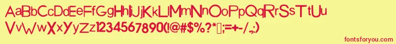 SanDiegoFont-fontti – punaiset fontit keltaisella taustalla
