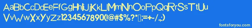SanDiegoFont-fontti – keltaiset fontit sinisellä taustalla