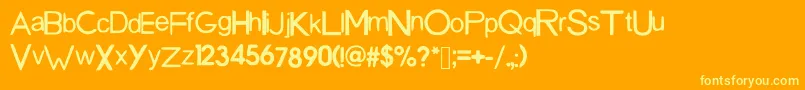 SanDiegoFont-fontti – keltaiset fontit oranssilla taustalla