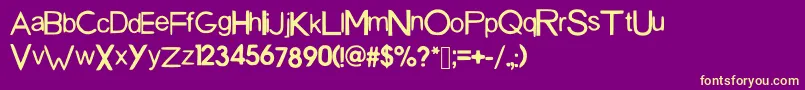 SanDiegoFont-fontti – keltaiset fontit violetilla taustalla
