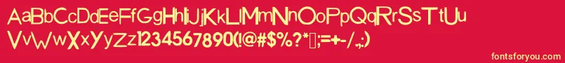 SanDiegoFont-fontti – keltaiset fontit punaisella taustalla