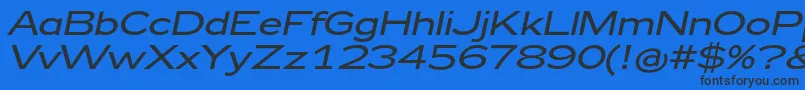 フォントZeppelin42Italic – 黒い文字の青い背景