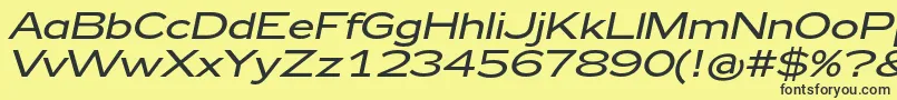 Шрифт Zeppelin42Italic – чёрные шрифты на жёлтом фоне