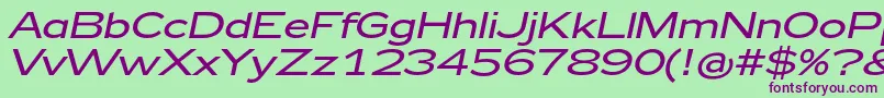 Zeppelin42Italic Font – Purple Fonts on Green Background