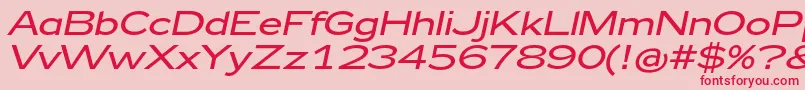 fuente Zeppelin42Italic – Fuentes Rojas Sobre Fondo Rosa