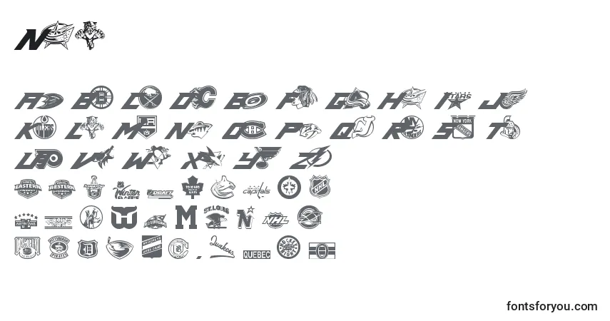 Schriftart Nhl – Alphabet, Zahlen, spezielle Symbole