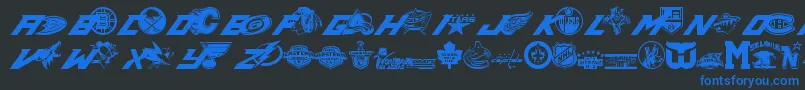 Nhl Font – Blue Fonts on Black Background