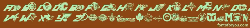 Nhl Font – Green Fonts on Brown Background