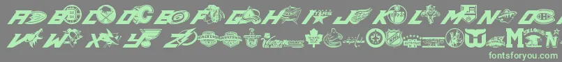 Nhl Font – Green Fonts on Gray Background