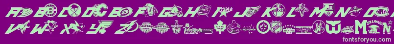 Nhl Font – Green Fonts on Purple Background