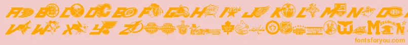 Nhl Font – Orange Fonts on Pink Background