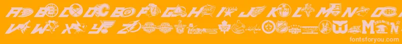 Nhl Font – Pink Fonts on Orange Background